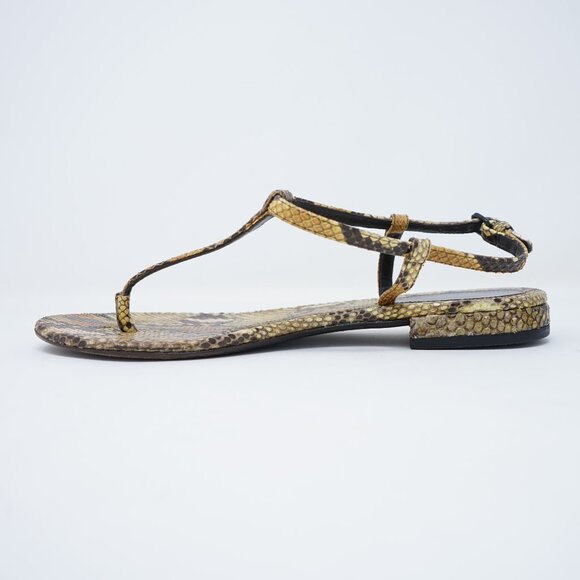 Bottega Veneta Snakeskin Animal Print Strap Sandals Size 38.5 - Picture 3 of 9